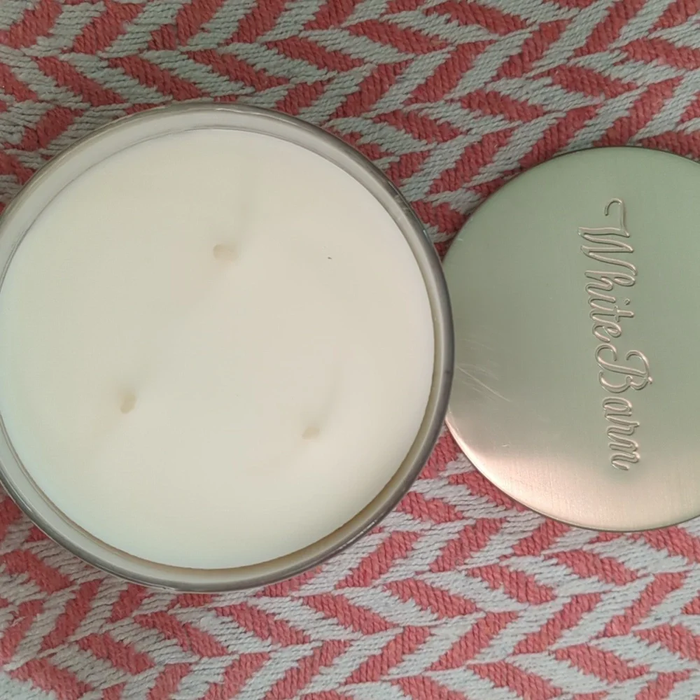 NWT White Barn BBW Bath and Body Works 3-Wick Candle White Pumpkin